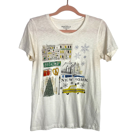 J. Crew Mercantile Collector White New York Tee- Size S (see notes)