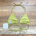 Janthee Berlin Lime Green Triangle Halter Bikini Top NWT- Size XL (we have matching bottoms)