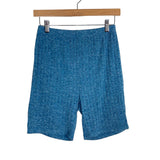 Ekouaer Heathered Blue Ribbed Knit Shorts Lounge Set- Size S (sold as set)