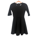 No Brand Black Textured Back Cutout Dress- Size S