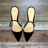 Alevi Milano Black Velvet/Clear Low Heels- Size 36