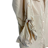 Babaton Cream Button Up Front Roll Tab Sleeve Top- Size M (see notes)