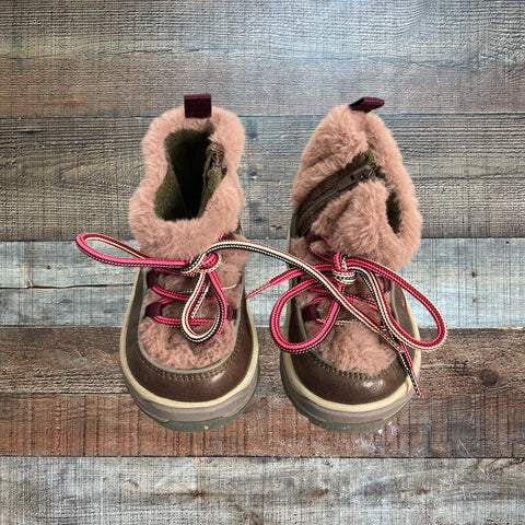 ZARA Toddler Brown Faux Fur Lined Boots- Size 23 (US 7, see notes)