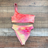 Dippin' Daisys Ribbed Velvet One Shoulder Padded Bikini Top- Size S (we have matching bottoms and skirt)