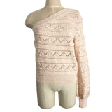 Majorelle Pink Open Knit One Shoulder Sweater- Size M (sold out online)