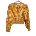 Petal + Pup Orange and White Gingham Smocked Hem Top NWT- Size 4