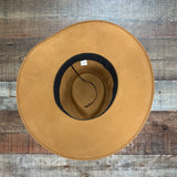 No Brand Camel Belted Wool Wide Brim Hat (See Notes)