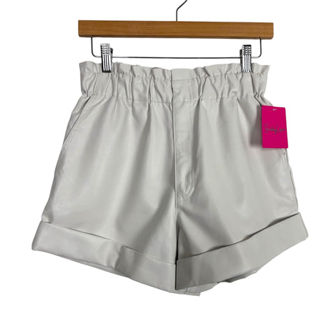 Buddy Love Off White Faux Leather Shorts NWT - Size S