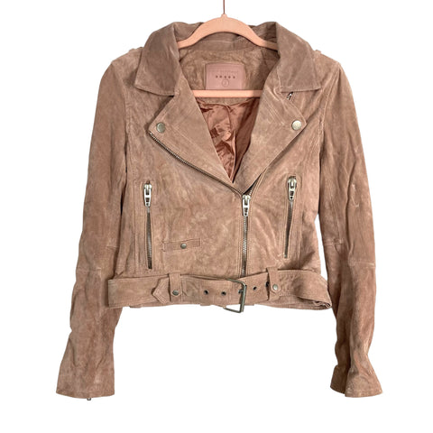 BLANKNYC Brown Suede Leather Moto Jacket- Size S (see notes)
