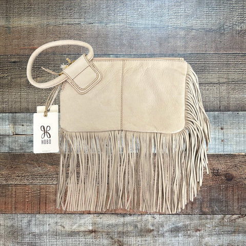 Hobo Nude Fringe Clutch NWT