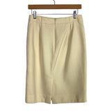 J. Crew Cream 100% Wool with Back Slit No. 2 Pencil Skirt- Size ~4 (see notes, tag is size 6, but the skirt has been altered and taken in, see photos)