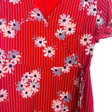 Madewell Red Floral Printed Wrap Dress- Size 16