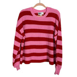 Beach Riot Pink/Red Striped Sweater - Size L