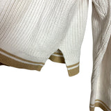 Abercrombie & Fitch Cream/Tan Knit Sweater - Size XL