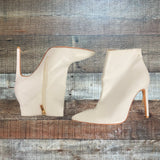 RAYE White Leather Stiletto Booties- Size 9 (see notes)