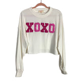 Peach Love White XOXO Cropped Sweatshirt- Size S (sold out online)