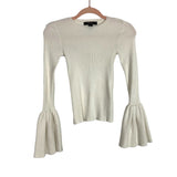 Forever 21 Ivory Ribbed Bell Sleeve Top- Size S (see notes)