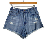 No Brand Distressed Raw Hem Jean Shorts- Size 10