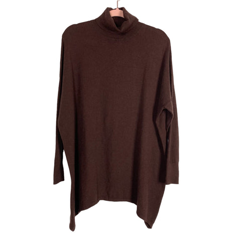 Lovers + Friends Brown Asymmetrical Hem Turtleneck Sweater- Size S