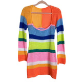 No Brand Neon Open Knit Front Scoop Dress- Size M