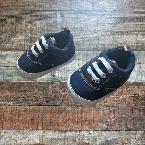 Hudson Baby Navy with White Stitching Crib Shoes- Size 6-12M (Brand New)