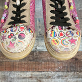 Steve Madden Girl’s Glitter High Top Sneakers- Size 2 (see notes)