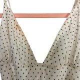 Enduring Kairos Atelier Cream Polka Dot Metallic Striped Belted Dress- Size S (see notes)