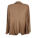 Clara Sun Woo Taupe Liquid Leather™ Signature Pocket Blazer - Size S