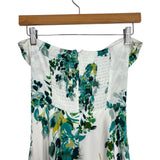 Petal + Pup White Floral Print Strapless Dress - Size S (See Notes)