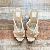 Dolce Vita Beige Raffia Criss Cross Strap Sandals- Size 7.5