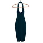 Nookie Green Halter Back Slit Hem Dress- Size XS