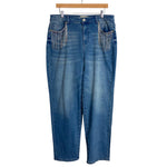 Eloquii Rhinestone Fringe Embellished Straight Leg Jeans-Size 14 (see notes, sold out online, Inseam 29”)