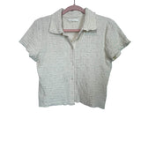 Oak + Fort Cream Textured Button Up Top- Size S (we have matching skirt)