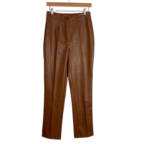 Petal + Pup Brown Faux Leather Pants- Size XS (Inseam 30”)