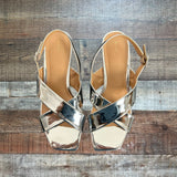 Maeve Metallic Silver Sandals- Size 40/US 9