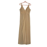 Azazie Tan Pleated Top Gown - Size A12 (See Notes)