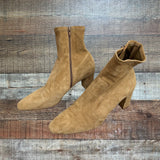INEZ Tan Suede Leather Booties- Size 9