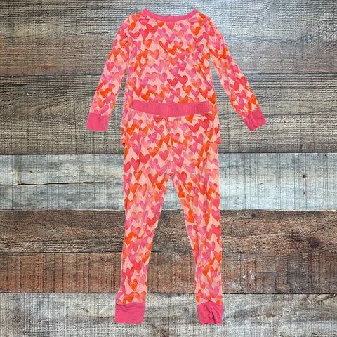 Little Sleepies Pink/Red Hearts Two Piece Pajamas- Size 2T