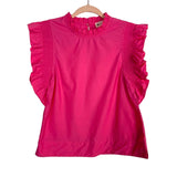 The Impeccable Pig Pink Ruffle Sleeve Top- Size S