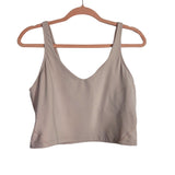 Lululemon Beige with Built-In Shelf Bra Cropped Tank- Size 12 (see notes)