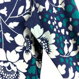 Draper James Navy with White/Teal Floral Print Dress- Size S (see notes)