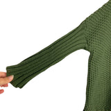 Angashion Forest Green Chunky Knit with Ribbed Sleeves Sweater NWT- Size S (see notes)