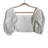 Abercrombie & Fitch White Puff Sleeve Crop Top - Size S (See Notes)