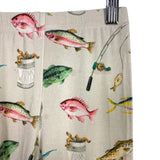 Caden Lane Beige Fishing Print Two Piece Pajamas- Size 3T (see notes, sold as a set)