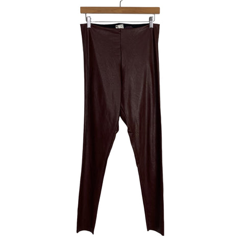 Commando Brown Faux Leather Leggings- Size XL (Inseam 29”)