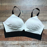 SPANX Black and White Criss Cross Back Padded Bra- Size L (see notes)