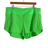 Lululemon Neon Green Running Shorts- Size 16