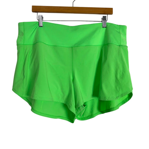 Lululemon Neon Green Running Shorts- Size 16