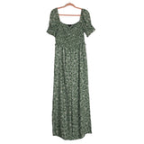 Trixxi Green Floral Print Jumpsuit - Size L