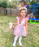 Spirit Sparkly Unicorn with Headband Costume- Size 2T (see notes, sold as a set)
